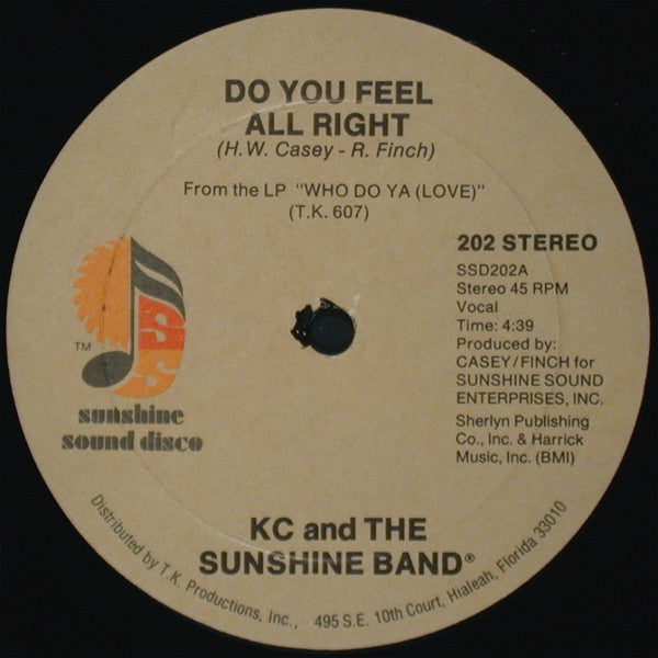 KC And The Sunshine Band* : Do You Feel All Right / I Will Love You Tomorrow (12", Single, Ltd, Num)