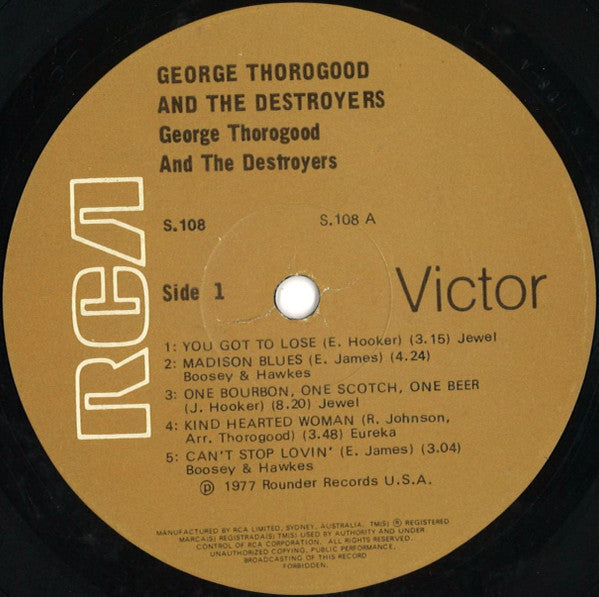 George Thorogood And The Destroyers* : George Thorogood And The Destroyers (LP, Album)