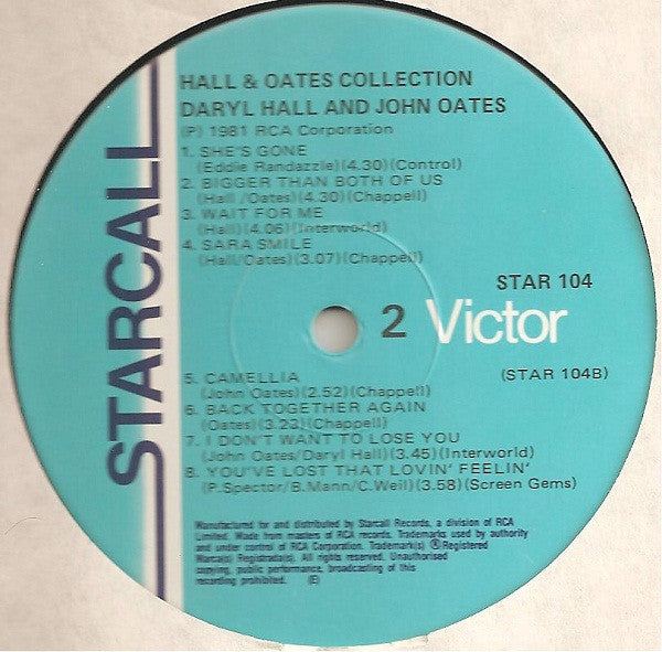Daryl Hall & John Oates : The Hall & Oates Collection (LP, Comp)