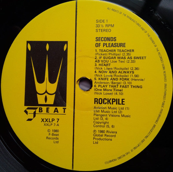 Rockpile : Seconds Of Pleasure (LP, Album, Gat + 7", EP)