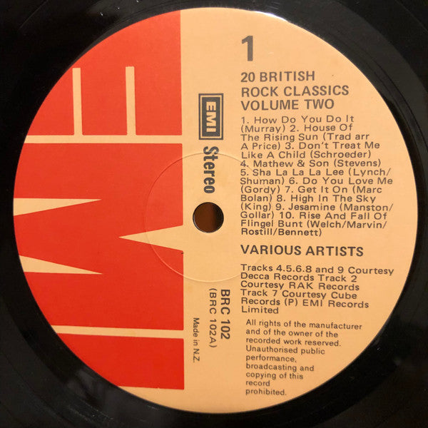 Various : 20 British Rock Classics Volume 2 (LP, Comp)