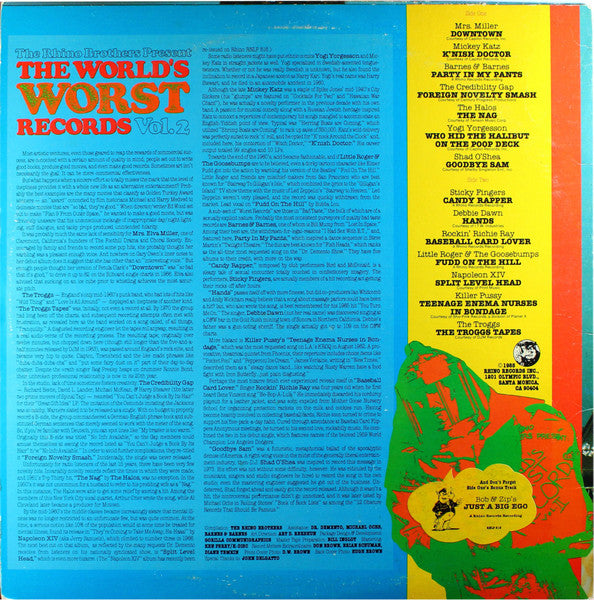 Various : The Rhino Brothers Present The World's Worst Records Vol. 2 (LP, Comp)