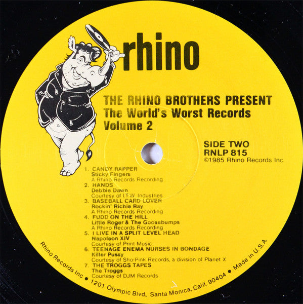 Various : The Rhino Brothers Present The World's Worst Records Vol. 2 (LP, Comp)