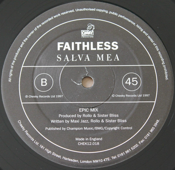 Faithless : Salva Mea (12", Single, RE)