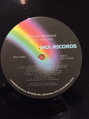 Merle Haggard : Serving 190 Proof (LP, Album)