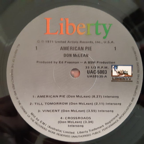 Don McLean : American Pie (LP, Album, RE)