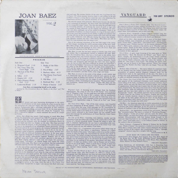 Joan Baez : Joan Baez Vol. 2 (LP, Album)