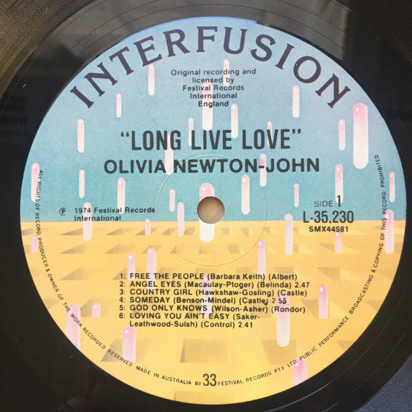Olivia Newton-John : Long Live Love (LP, Album, Blu)