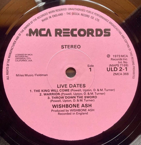 Wishbone Ash : Live Dates (2xLP, Album)