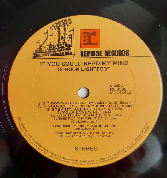 Gordon Lightfoot : If You Could Read My Mind (LP, Album, RE)
