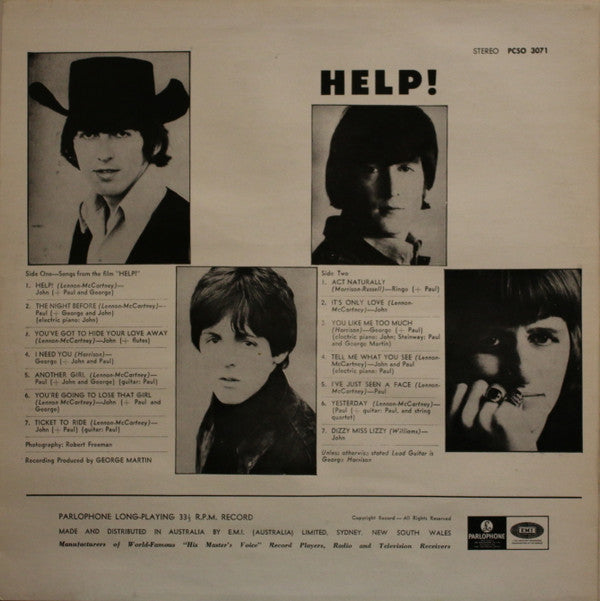 The Beatles : Help! (LP, Album, RE, CBS)