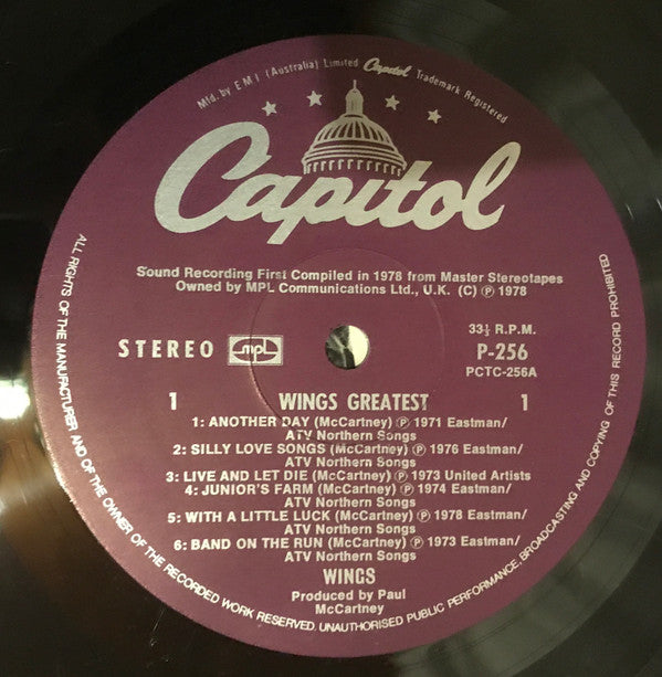 Wings (2) : Wings Greatest (LP, Comp, Pur)