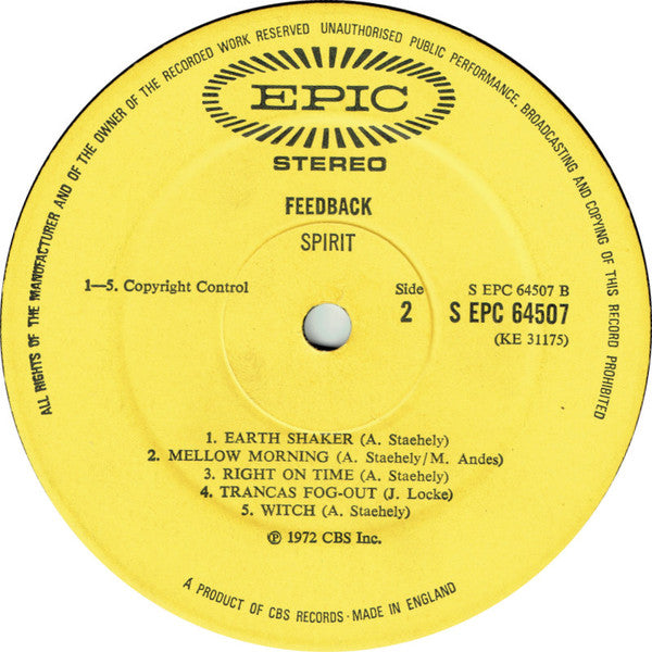 Spirit (8) : Feedback (LP, Album, Gat)