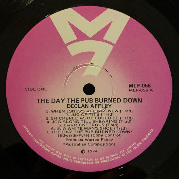 Declan Affley : The Day The Pub Burned Down (LP, Album)