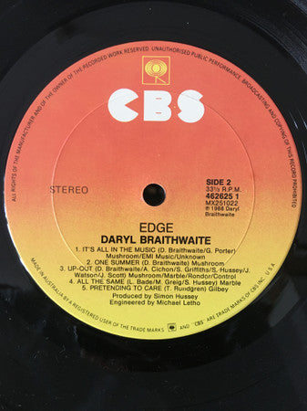 Daryl Braithwaite : Edge (LP, Album)