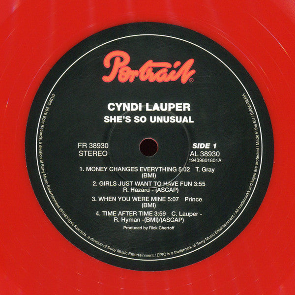 Cyndi Lauper : She's So Unusual (LP, Album, RE, Red)