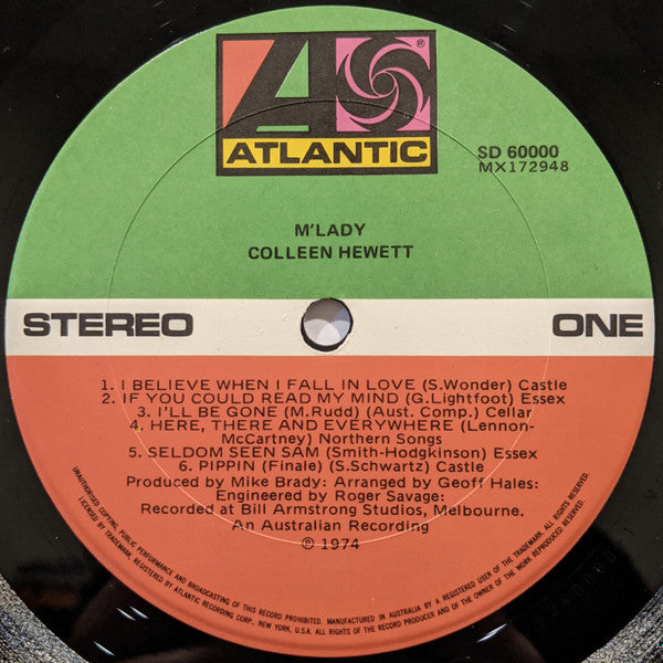 Colleen Hewett : M'Lady (LP, Album, Gat)