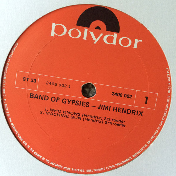 Jimi Hendrix : Band Of Gypsys (LP, Album, RE)
