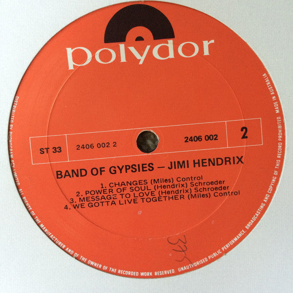 Jimi Hendrix : Band Of Gypsys (LP, Album, RE)