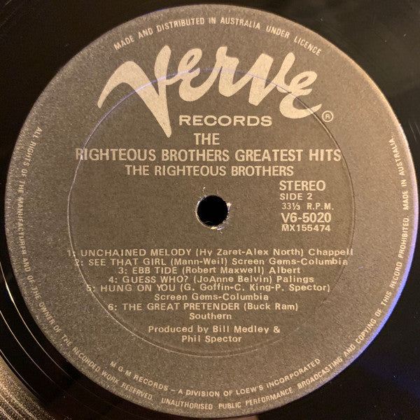 The Righteous Brothers : Greatest Hits (LP, Comp)