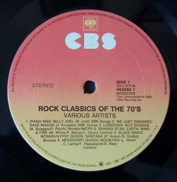Various : Rock Classics Of The '70s (LP, Comp, RE)