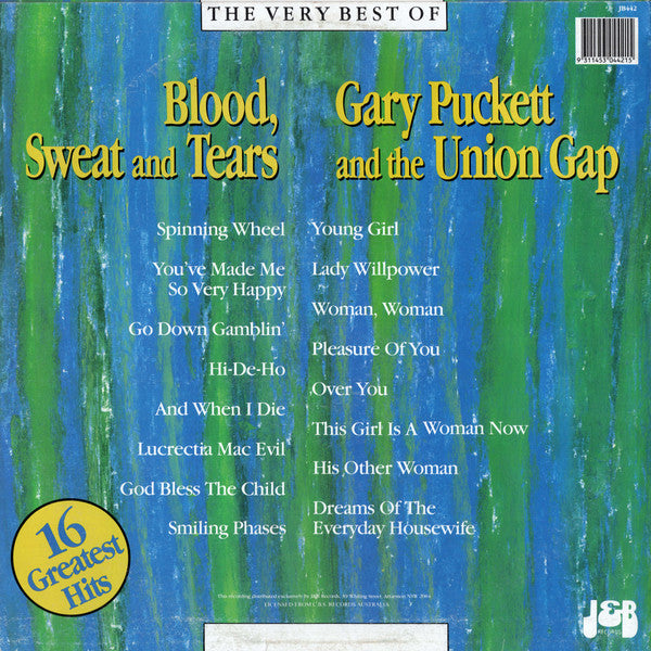 Blood, Sweat & Tears* & Gary Puckett & The Union Gap : The Very Best Of Blood, Sweat & Tears & Gary Puckett & The Union Gap (LP, Album, Comp)