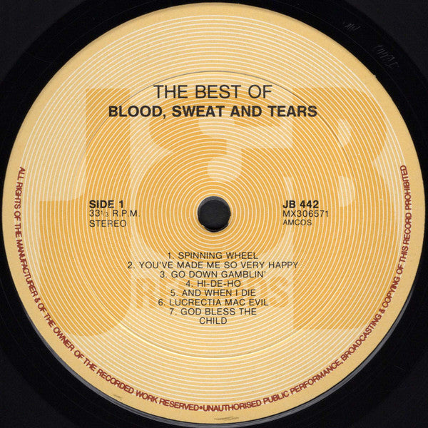 Blood, Sweat & Tears* & Gary Puckett & The Union Gap : The Very Best Of Blood, Sweat & Tears & Gary Puckett & The Union Gap (LP, Album, Comp)