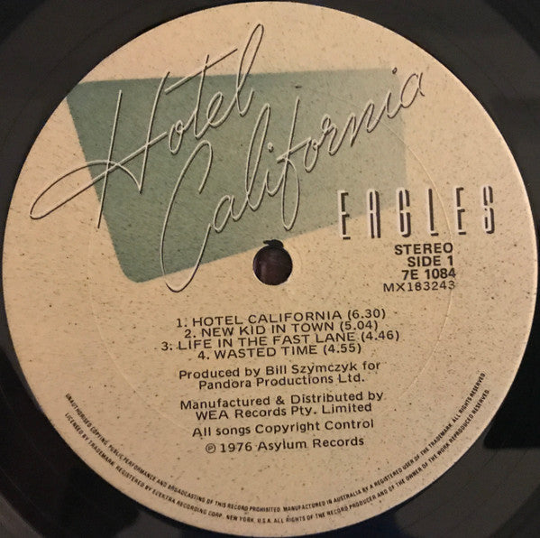 Eagles : Hotel California (LP, Album, Gat)