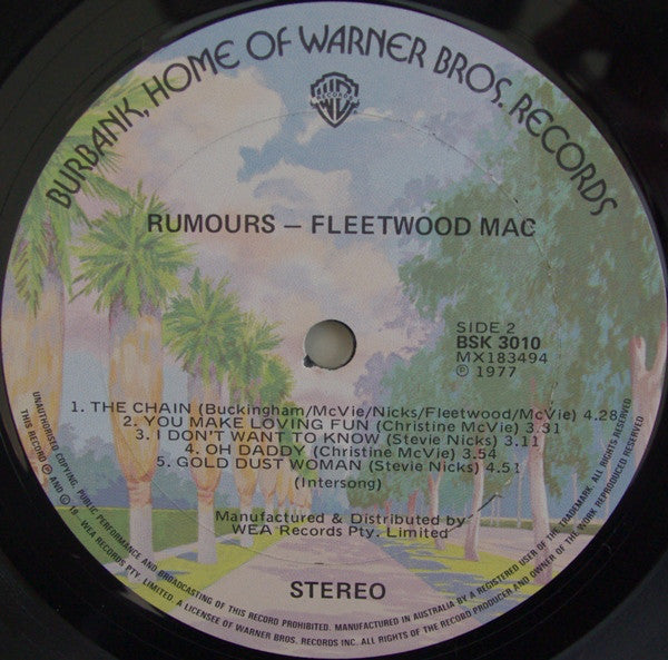 Fleetwood Mac : Rumours (LP, Album, Tex)