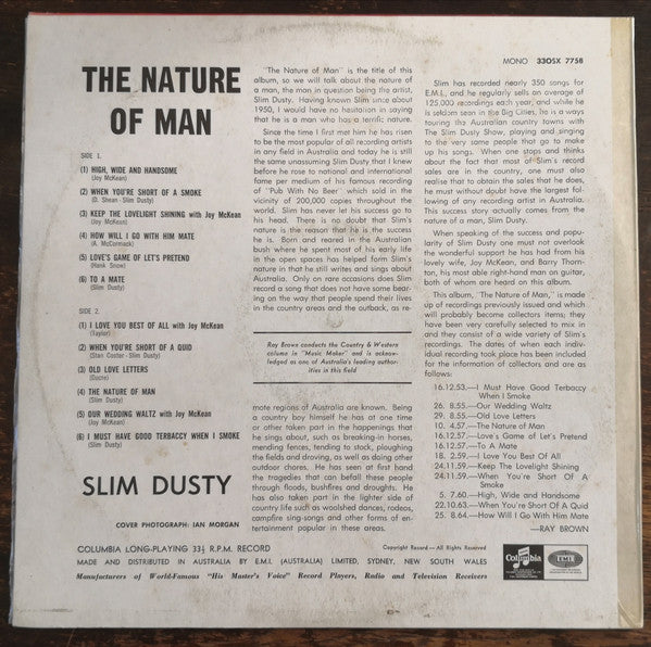 Slim Dusty : The Nature Of Man (LP, Mono, RE)