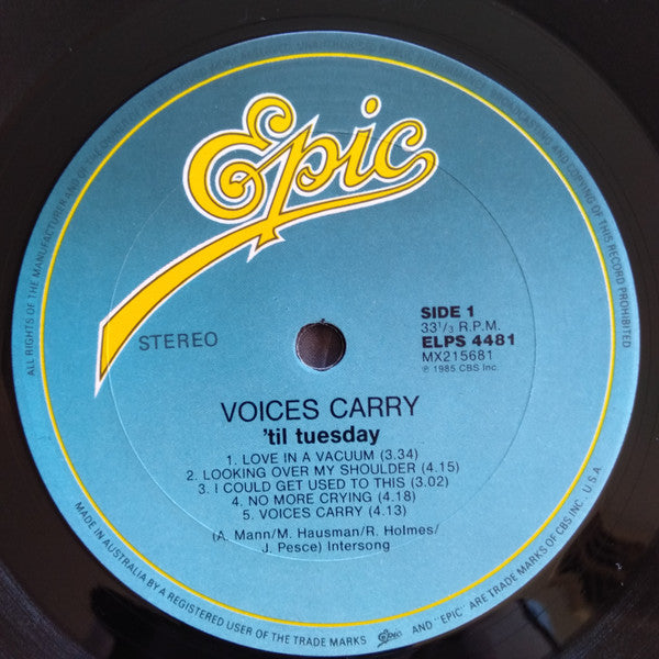 'Til Tuesday : Voices Carry (LP, Album)