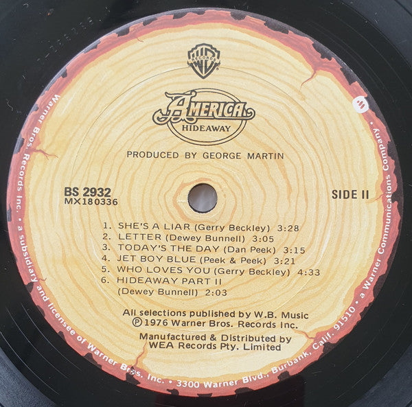 America (2) : Hideaway (LP, Album)