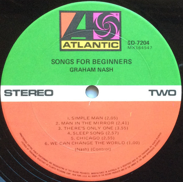 Graham Nash : Songs For Beginners (LP, Album)