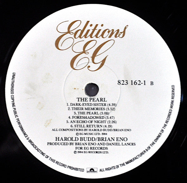 Harold Budd / Brian Eno With Daniel Lanois : The Pearl (LP, Album)
