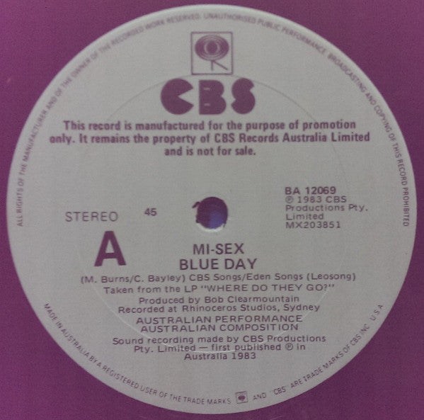 Mi-Sex : Blue Day (12", Single)