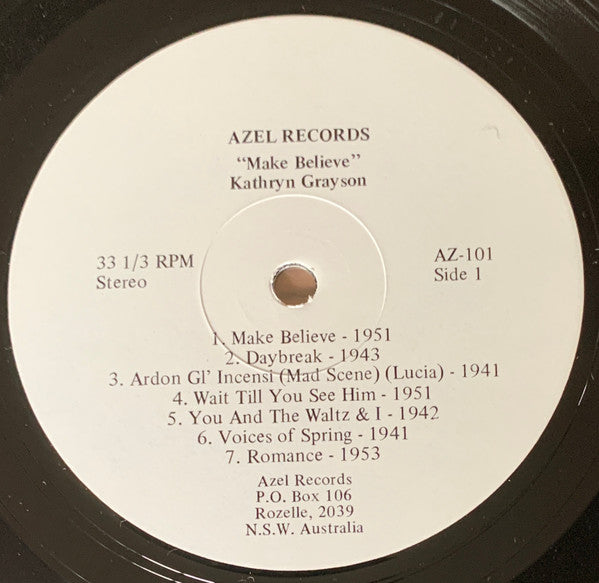 Kathryn Grayson : Make Believe (LP, Comp)