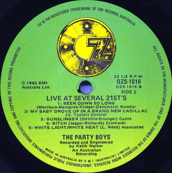 The Party Boys (3) : Live At Several 21st's (LP, Album)
