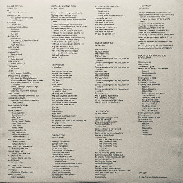 John Lennon & Yoko Ono : Double Fantasy (LP, Album)