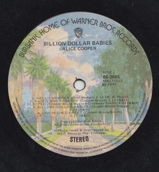 Alice Cooper : Billion Dollar Babies (LP, Album, RE)