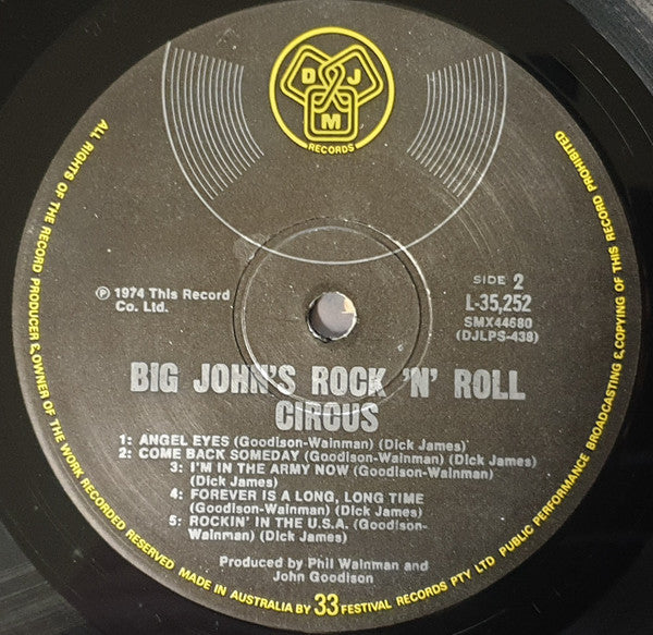 Big John's Rock 'N' Roll Circus : Big John's Rock 'N' Roll Circus (LP, Album)