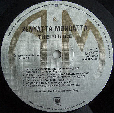 The Police : Zenyatta Mondatta (LP, Album, RP)