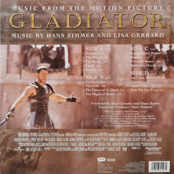 Hans Zimmer And Lisa Gerrard : Gladiator (Music From The Motion Picture) (2xLP, Album, RE, 180)