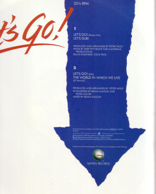 Wang Chung : Let's Go! (12", Maxi)