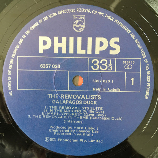 The Galapagos Duck* : The Removalists (Original Soundtrack) (LP)