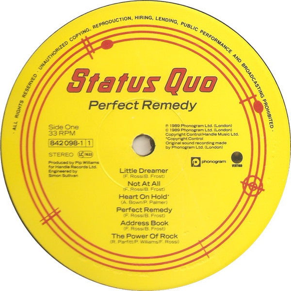 Status Quo : Perfect Remedy (LP, Album)