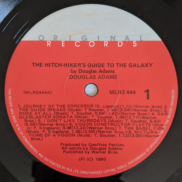 Douglas Adams : The Hitch-Hiker's Guide To The Galaxy (2xLP, Album)
