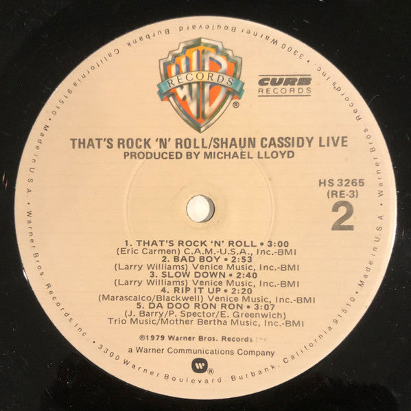 Shaun Cassidy : Live - That's Rock'N Roll (LP, Album, Jac)