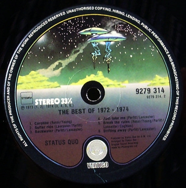 Status Quo : The Best Of 1972 - 1974 (LP, Comp)