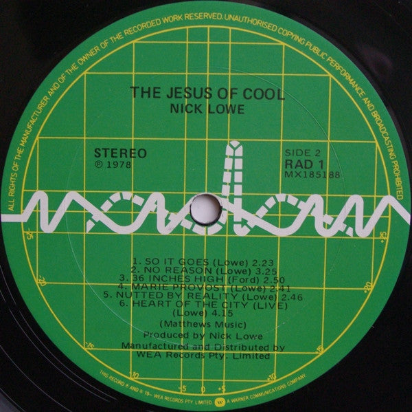 Nick Lowe : Jesus Of Cool (LP, Album)