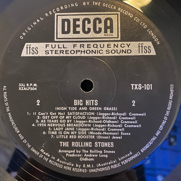 The Rolling Stones : Big Hits (High Tide And Green Grass) (LP, Comp)